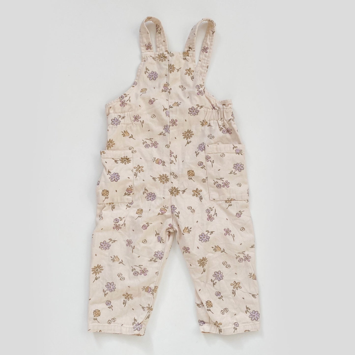 18-24M Zara cream floral dungarees