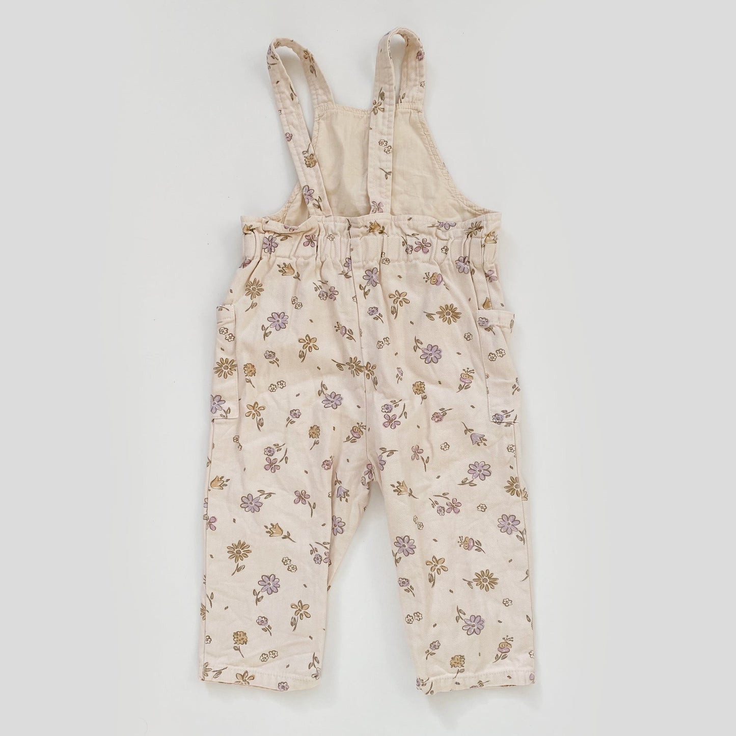 18-24M Zara cream floral dungarees