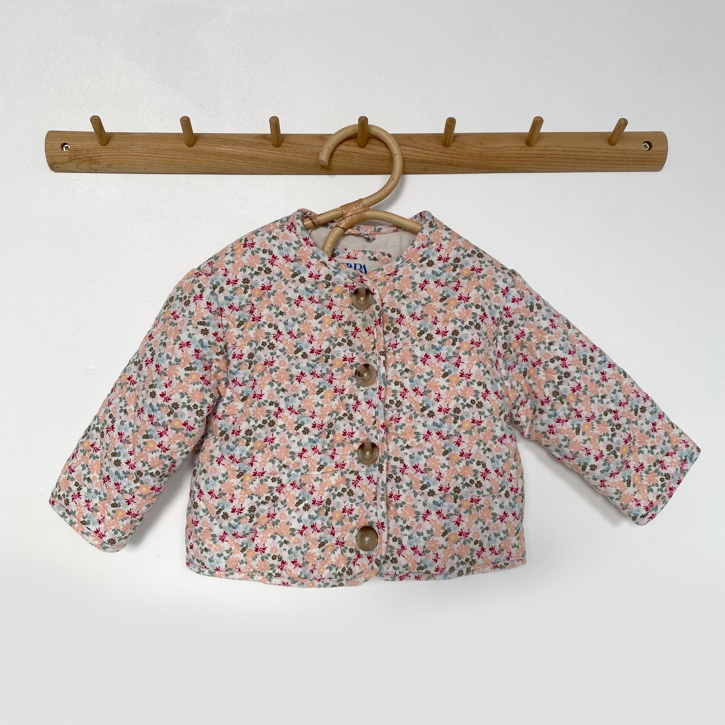 12-18M Zara thick ditsy floral quilted jacket