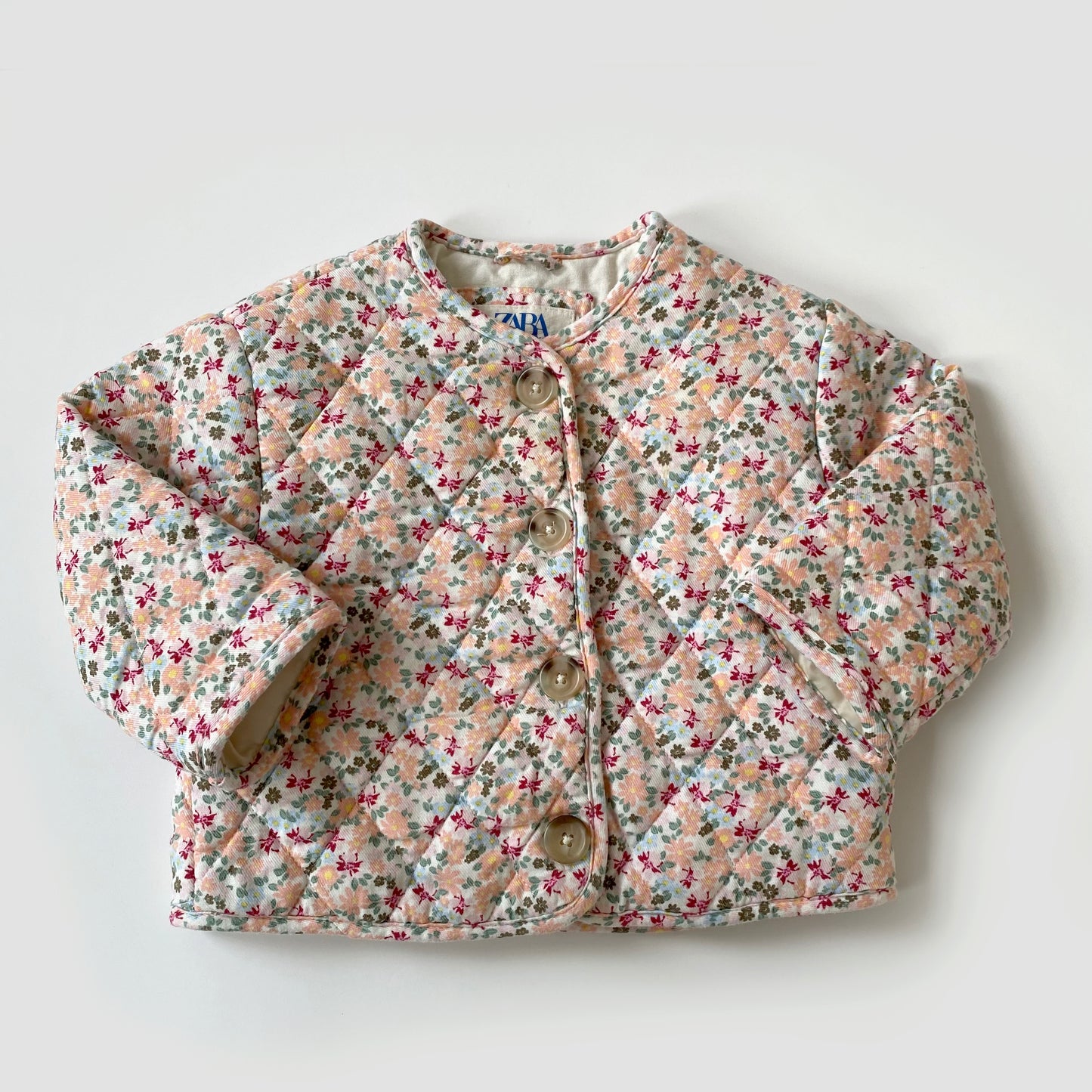 12-18M Zara thick ditsy floral quilted jacket