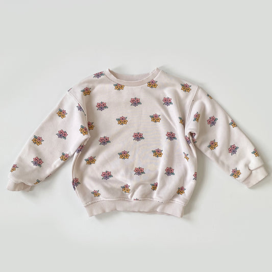 2-3Y Zara cream floral sweatshirt