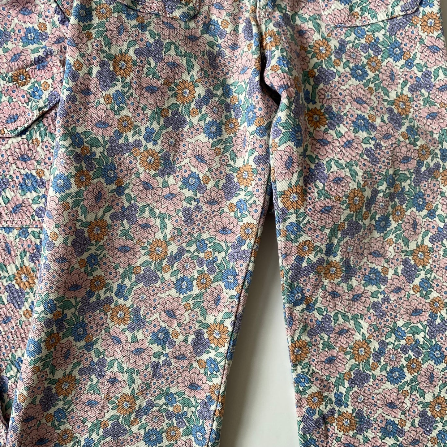 18-24M Zara ditsy floral wide leg jeans and denim jacket co-ord