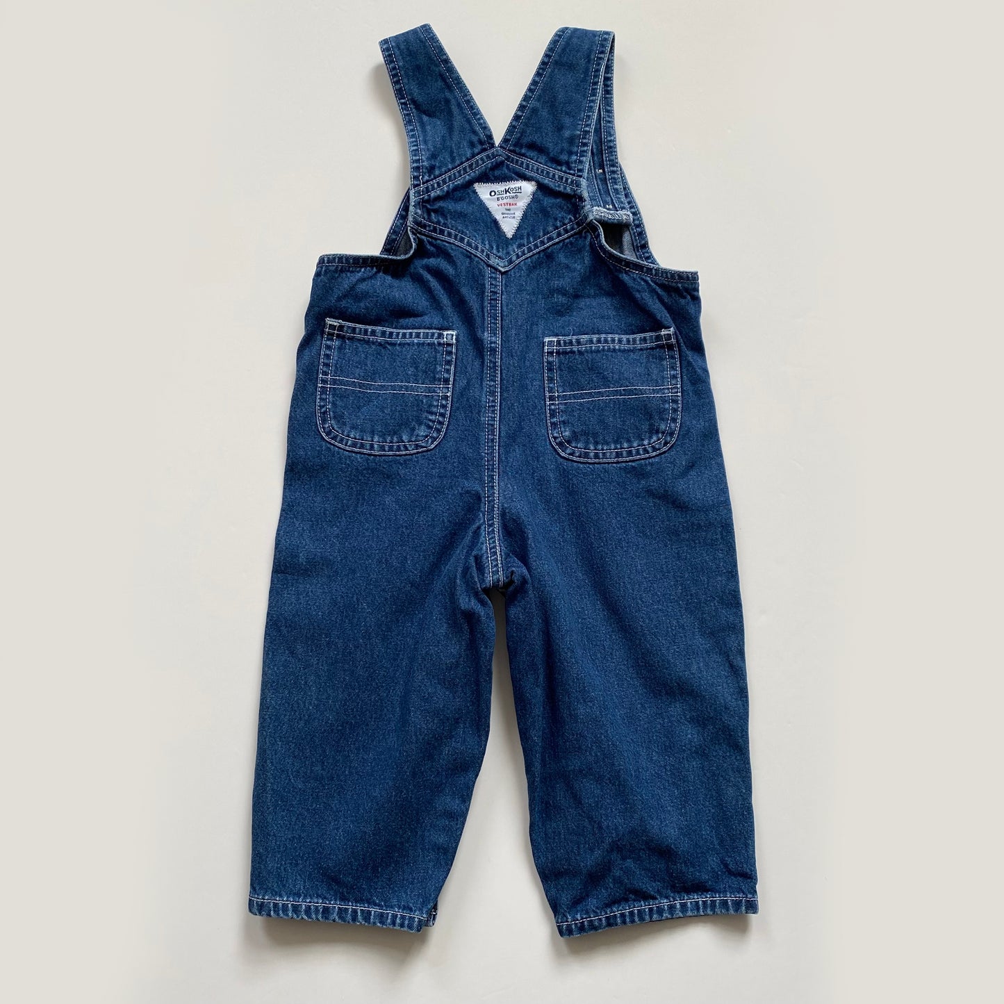 18M Oshkosh vintage embroidered butterfly denim dungarees