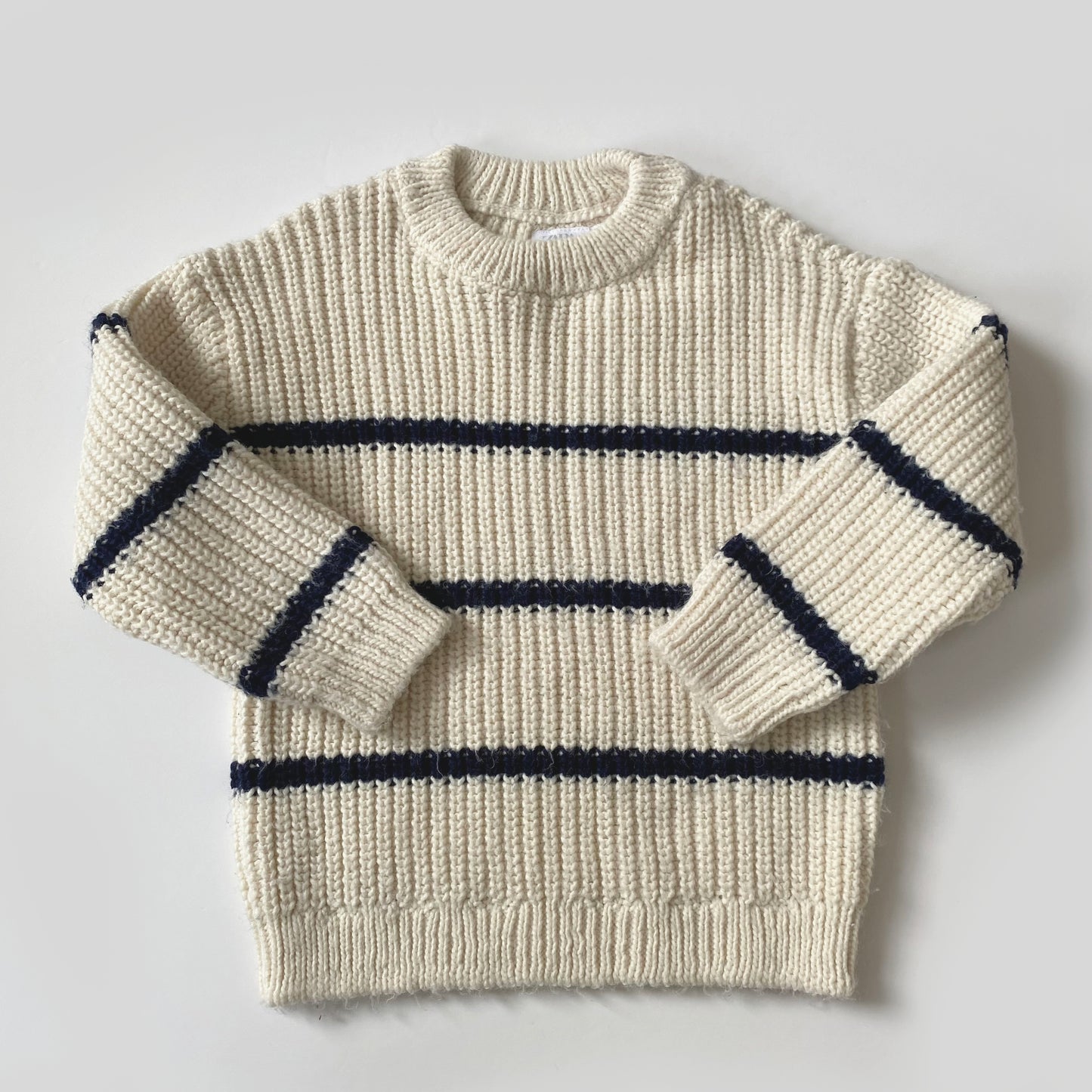 3-4Y Zara navy stripe cream jumper