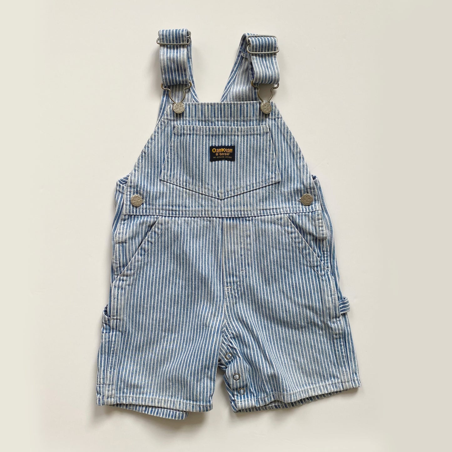 2Y Oshkosh hickory stripe short denim dungarees