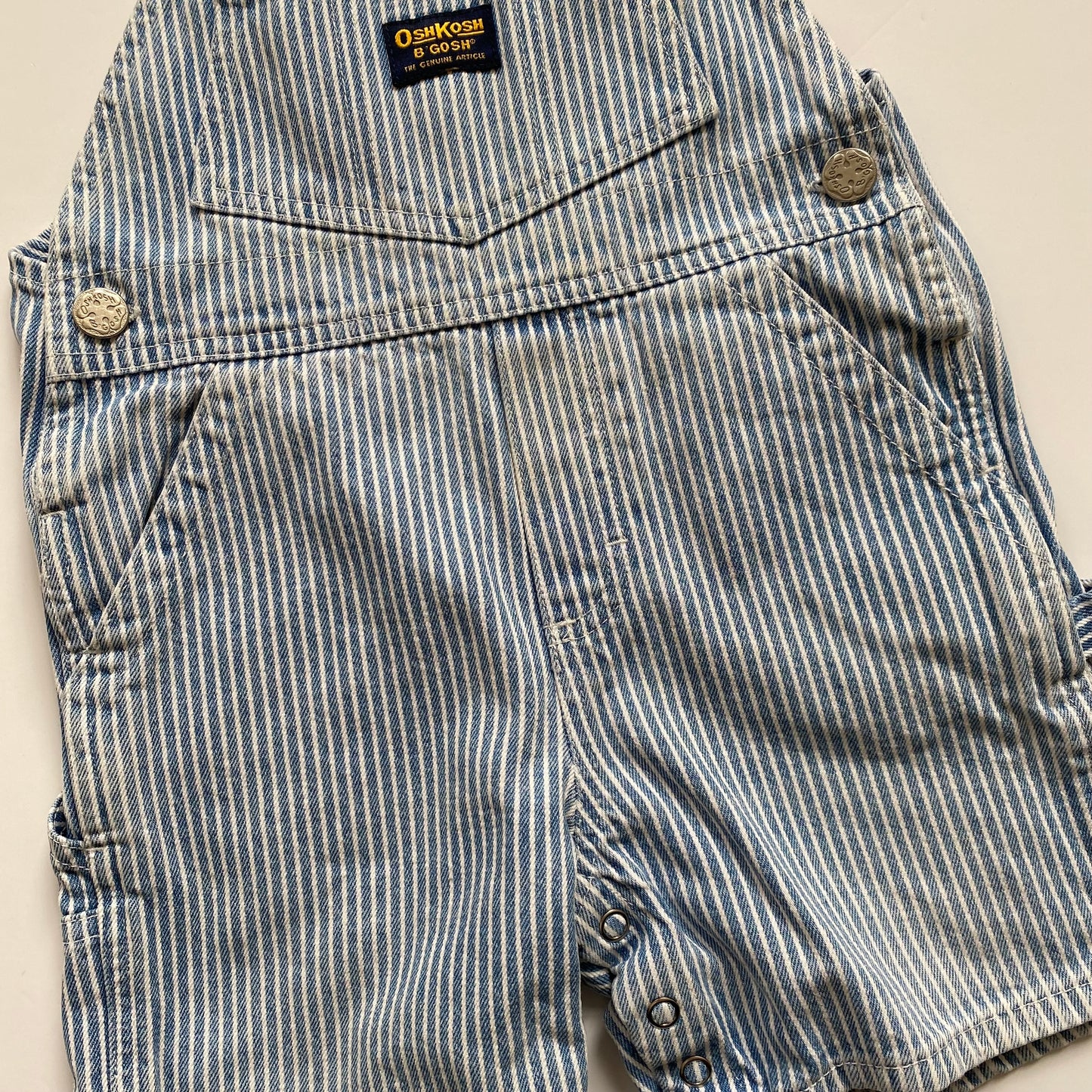 2Y Oshkosh hickory stripe short denim dungarees