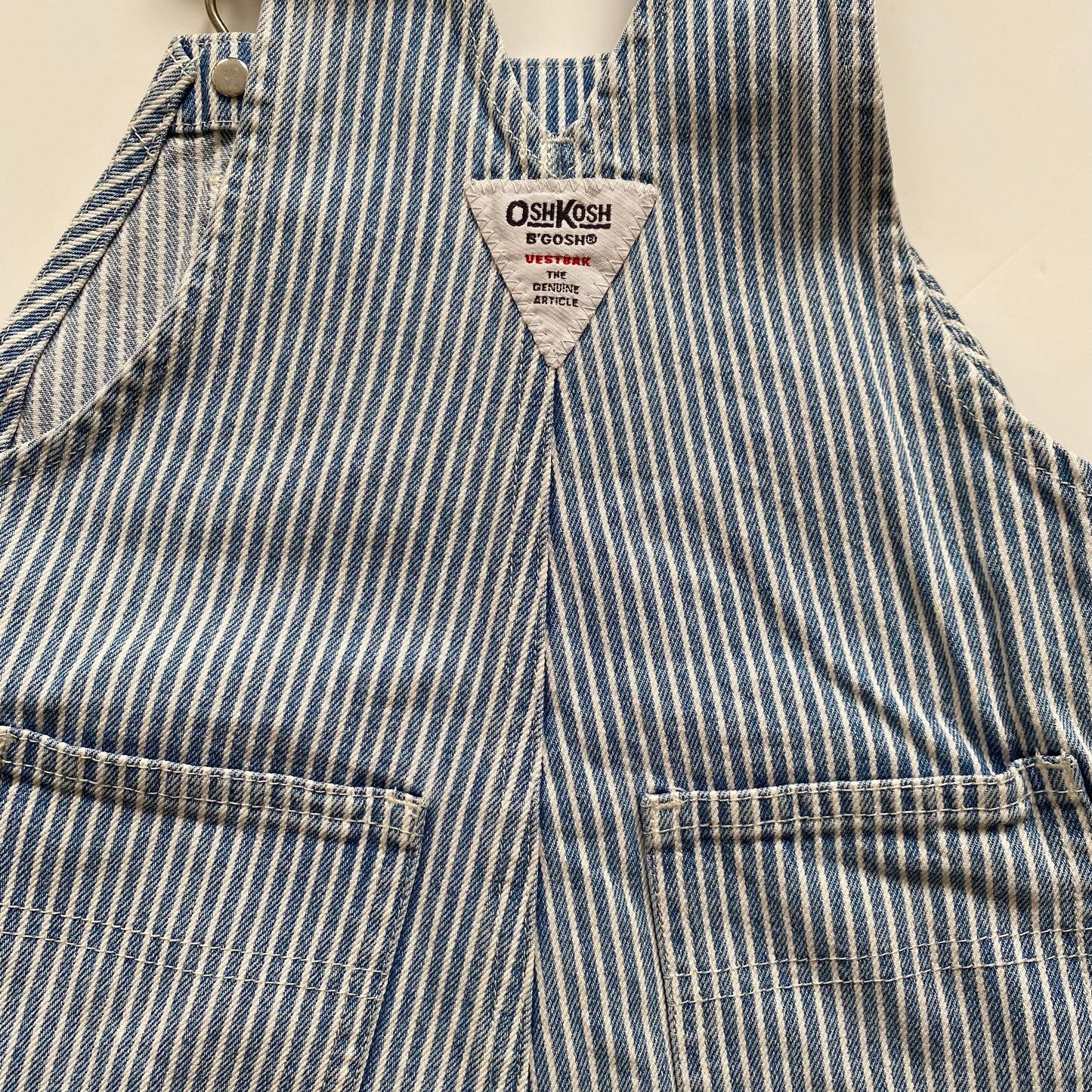 2Y Oshkosh hickory stripe short denim dungarees