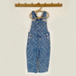 4-5Y Next x Smiley World checkerboard denim dungarees